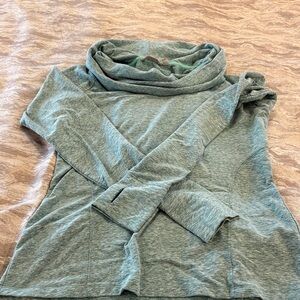 Athleta Cozy Women's Cowl Neck Sweater in Heather Teal